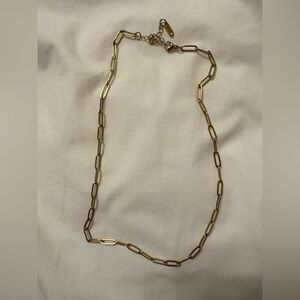 Stainless Steel Paperclip Gold Necklace